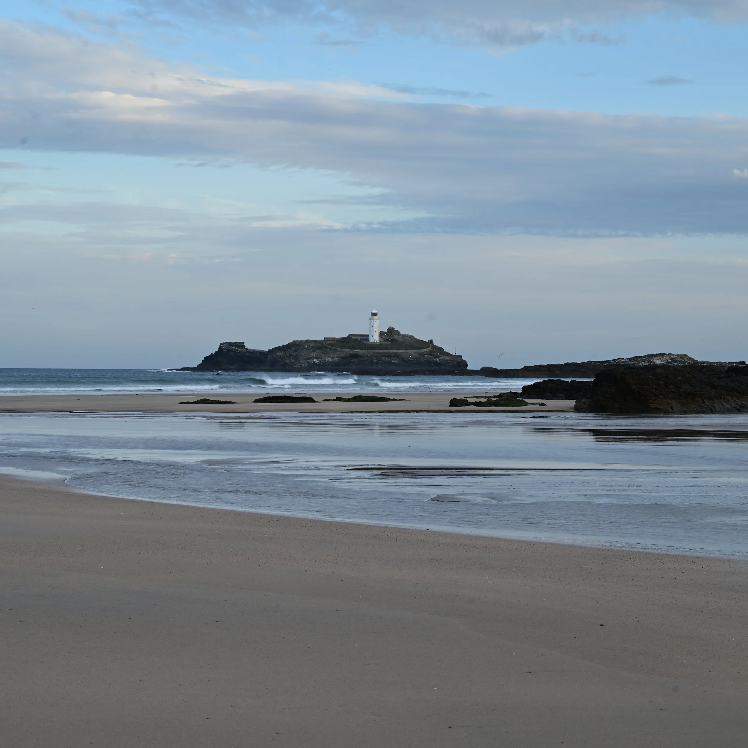 Godrevy Lighthouse and Gwithian Beach
