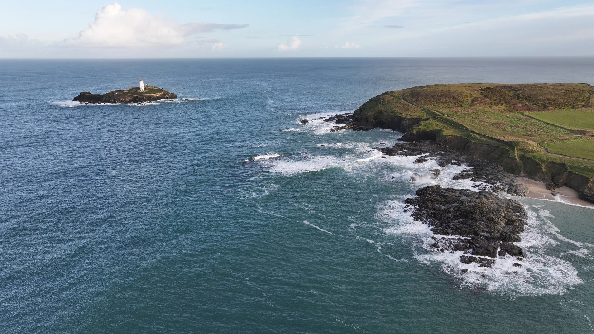Godrevy Lighthouse in the sun