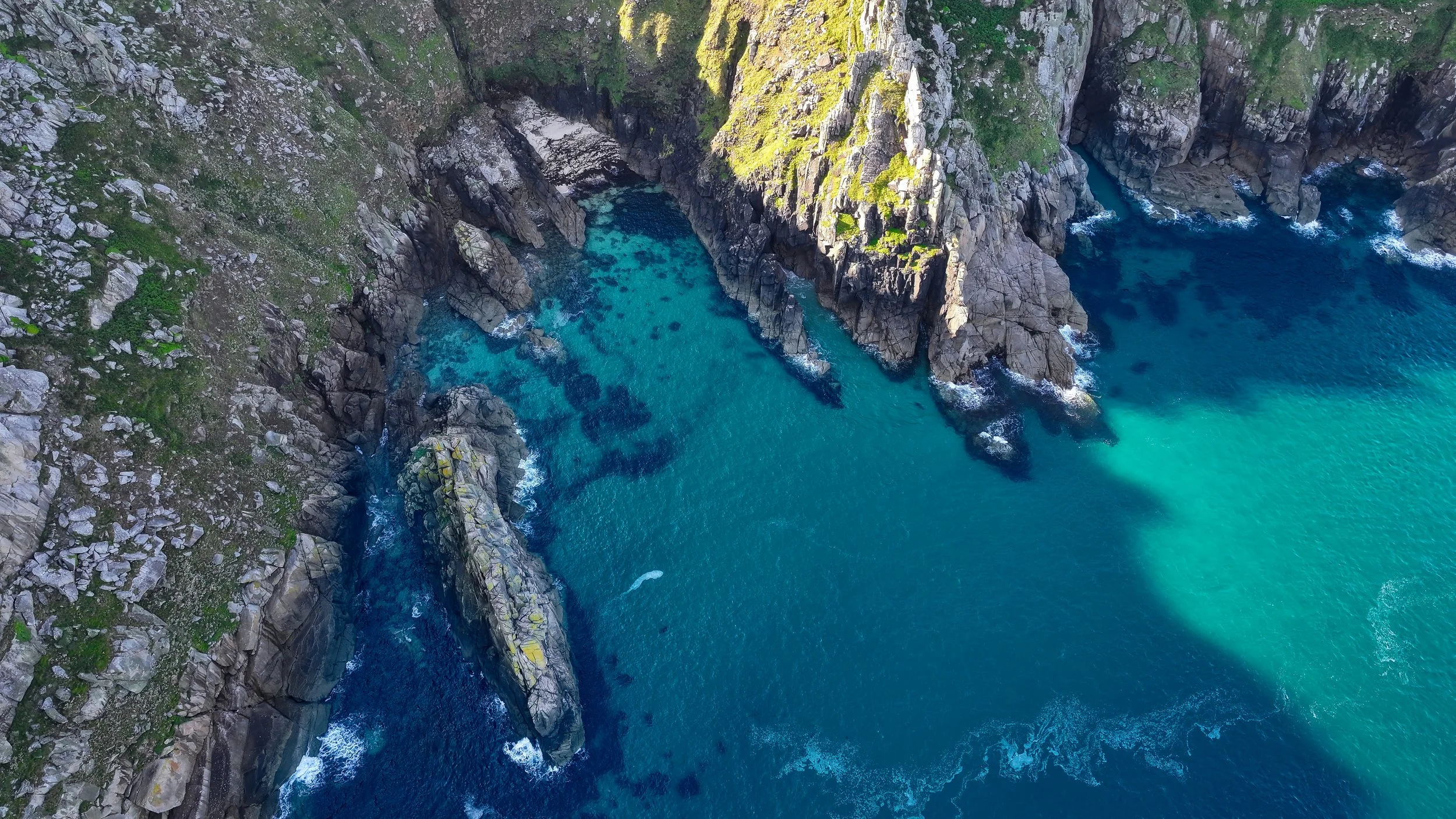 Bosigran Fort Turquoise Cove | Aerial Cornwall Photography Print