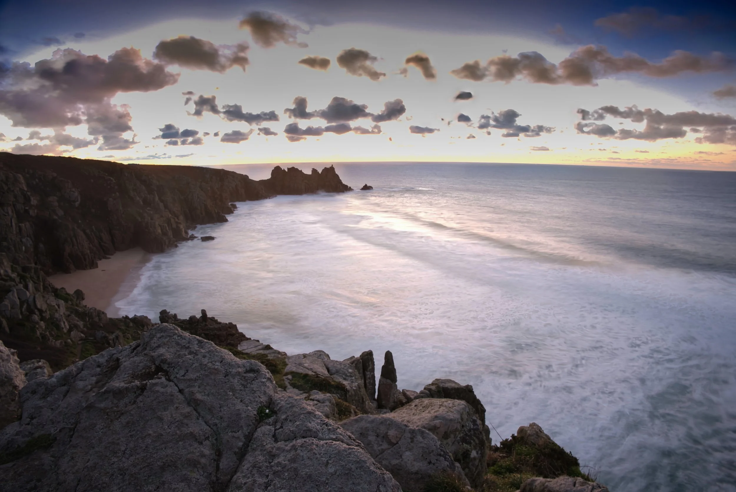 Pedn Vounder Beach and Logans Rock