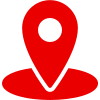 Red location pin icon on a digital map