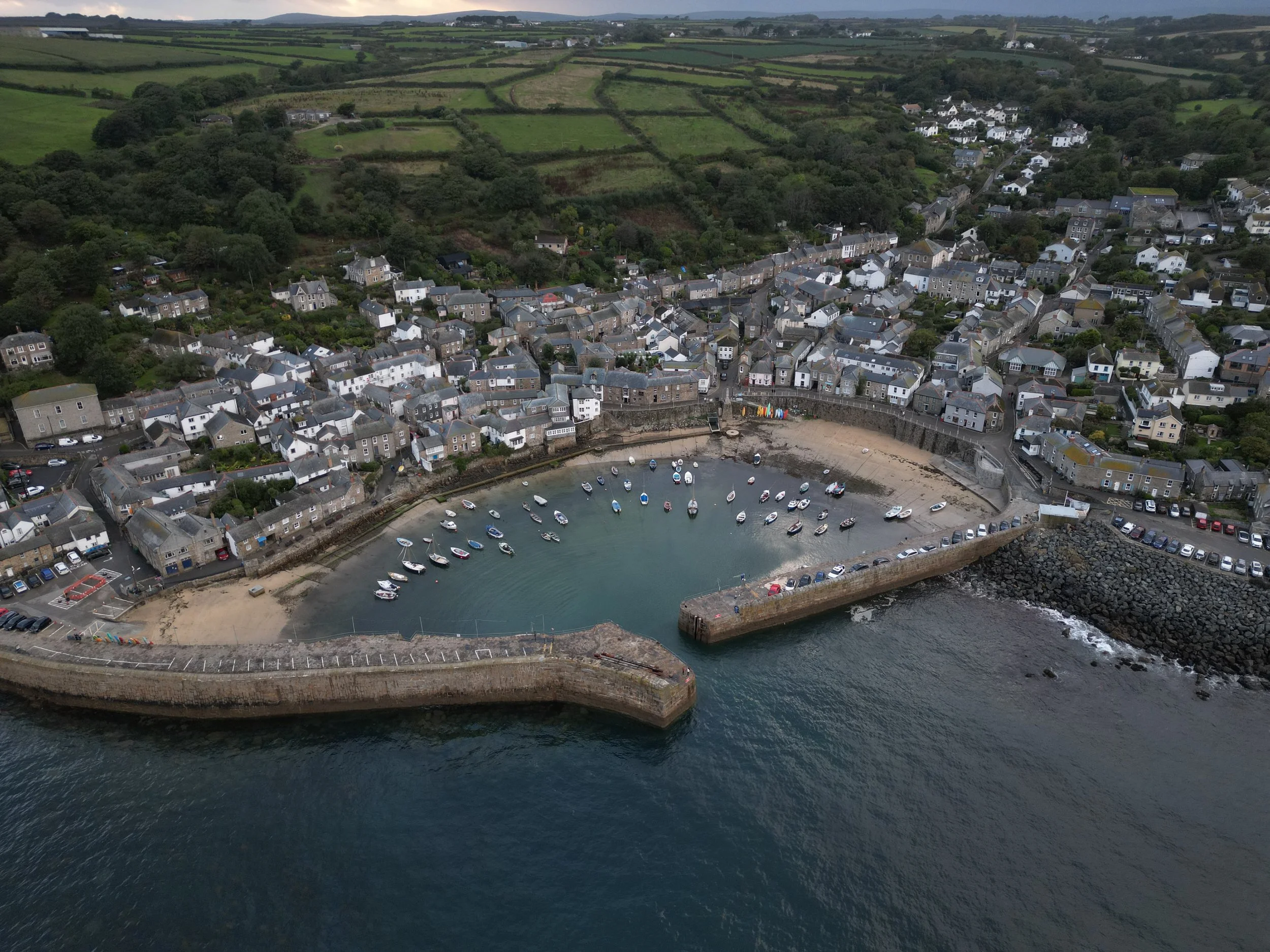 Mousehole Harbour from Above