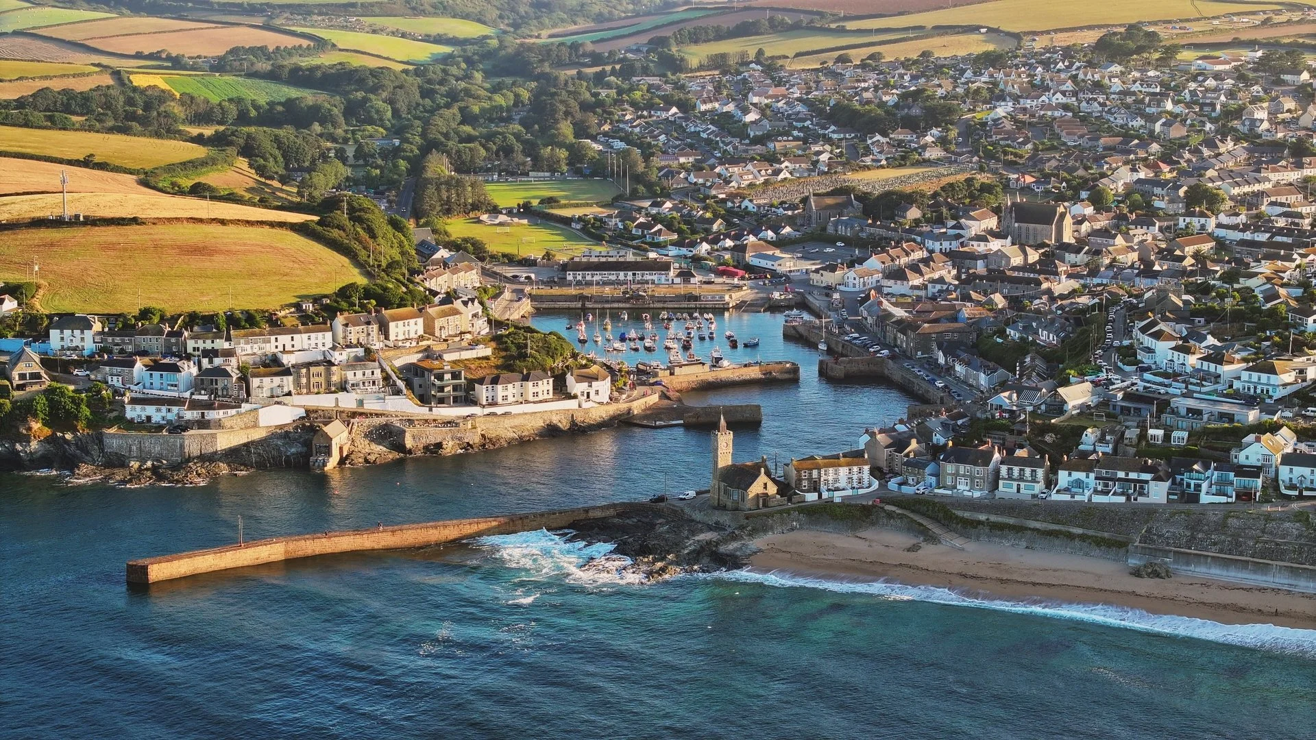 Porthleven Harbour and Clocktower