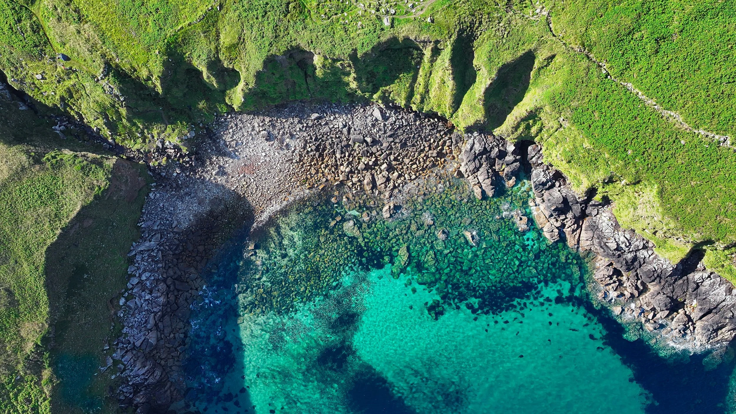 Porthmeor Cove Turquoise Waters | Aerial Cornwall Photography Print