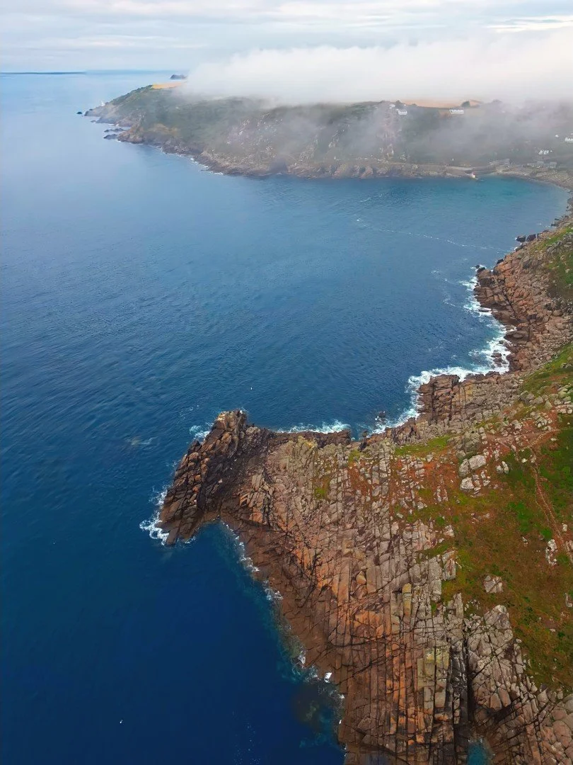 Lamorna Cove Cliffs from Above | Aerial Cornwall Photography Print