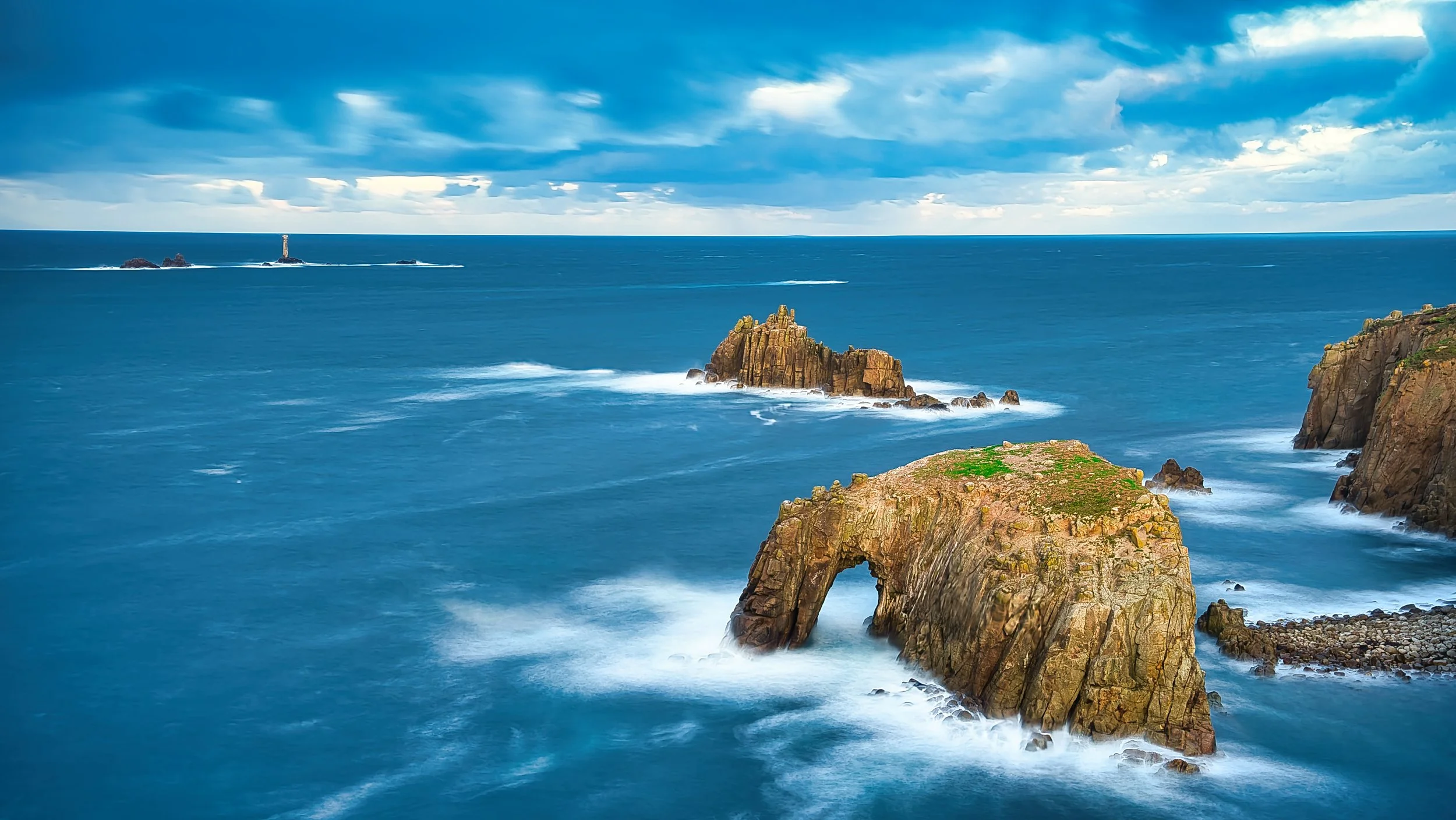 Enys Dodnan Arch Long Exposure, Land’s End | Cornwall Coastal Photography Print
