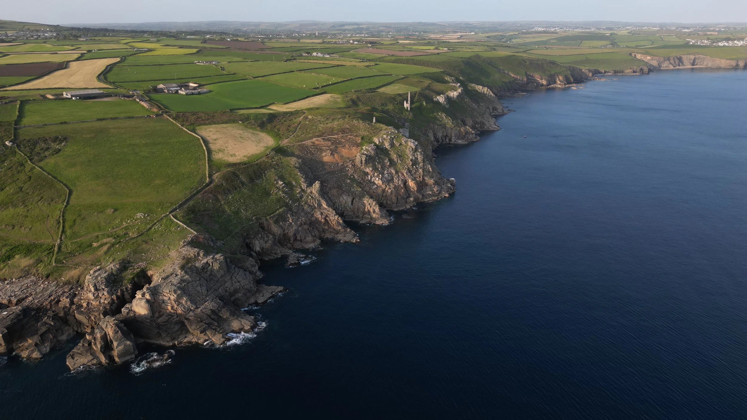 Rinsey Head with Trewavas Mines on the cliff edge