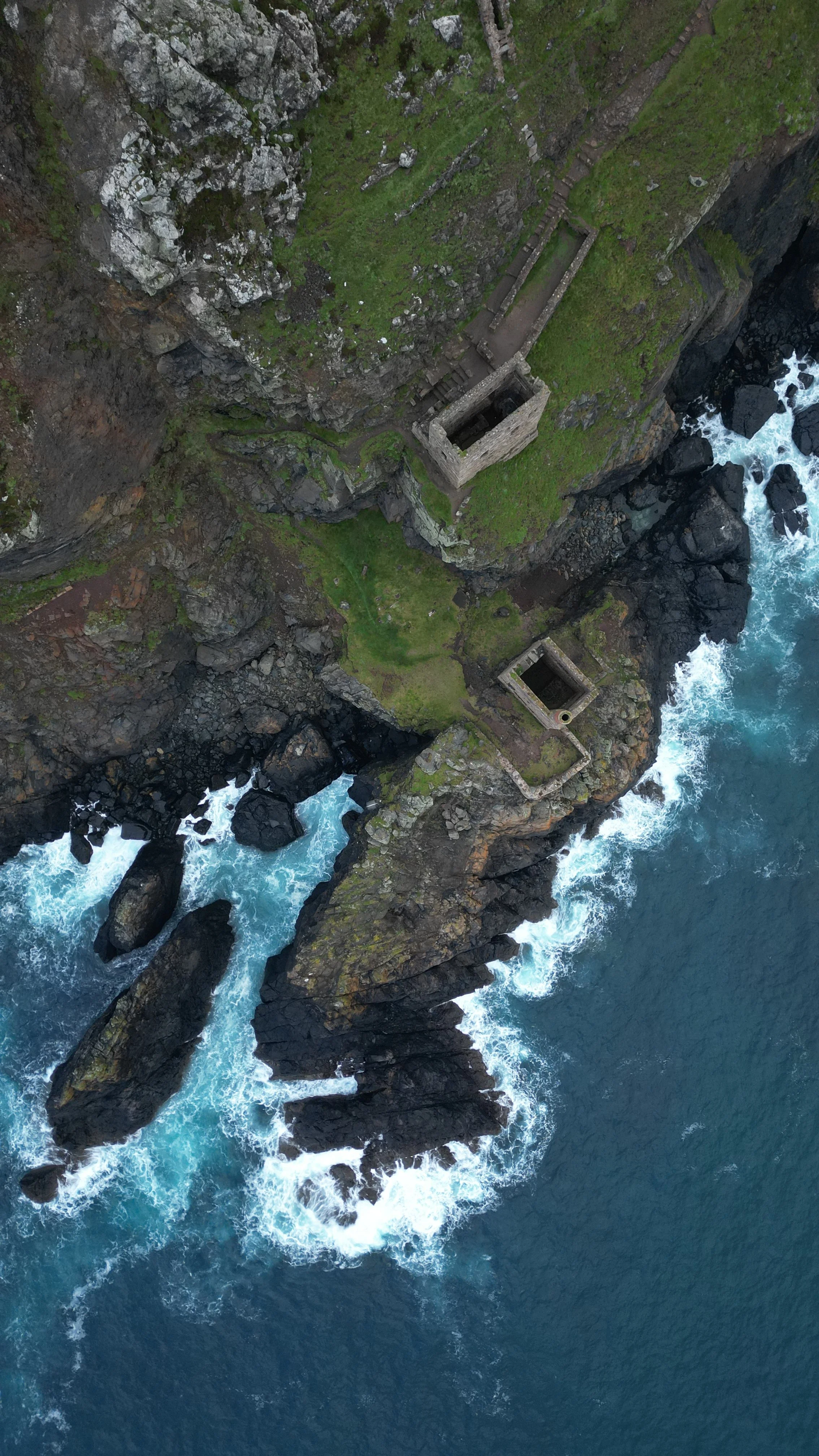 Botallack Crown Mines from Above | Cornwall Canvas Print