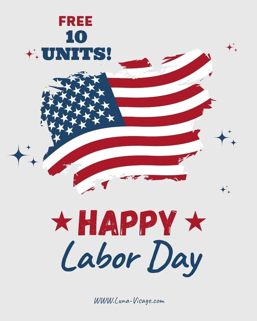 As a thank you to workers everywhere, 10 free units + $10/unit for all new clients during the month of September! 

Valid with minimum purchase of 30 units

Call, text, email, or DM to schedule

WWW.Luna-Visage.com
302-824-0888
kirstan@luna-visage.co