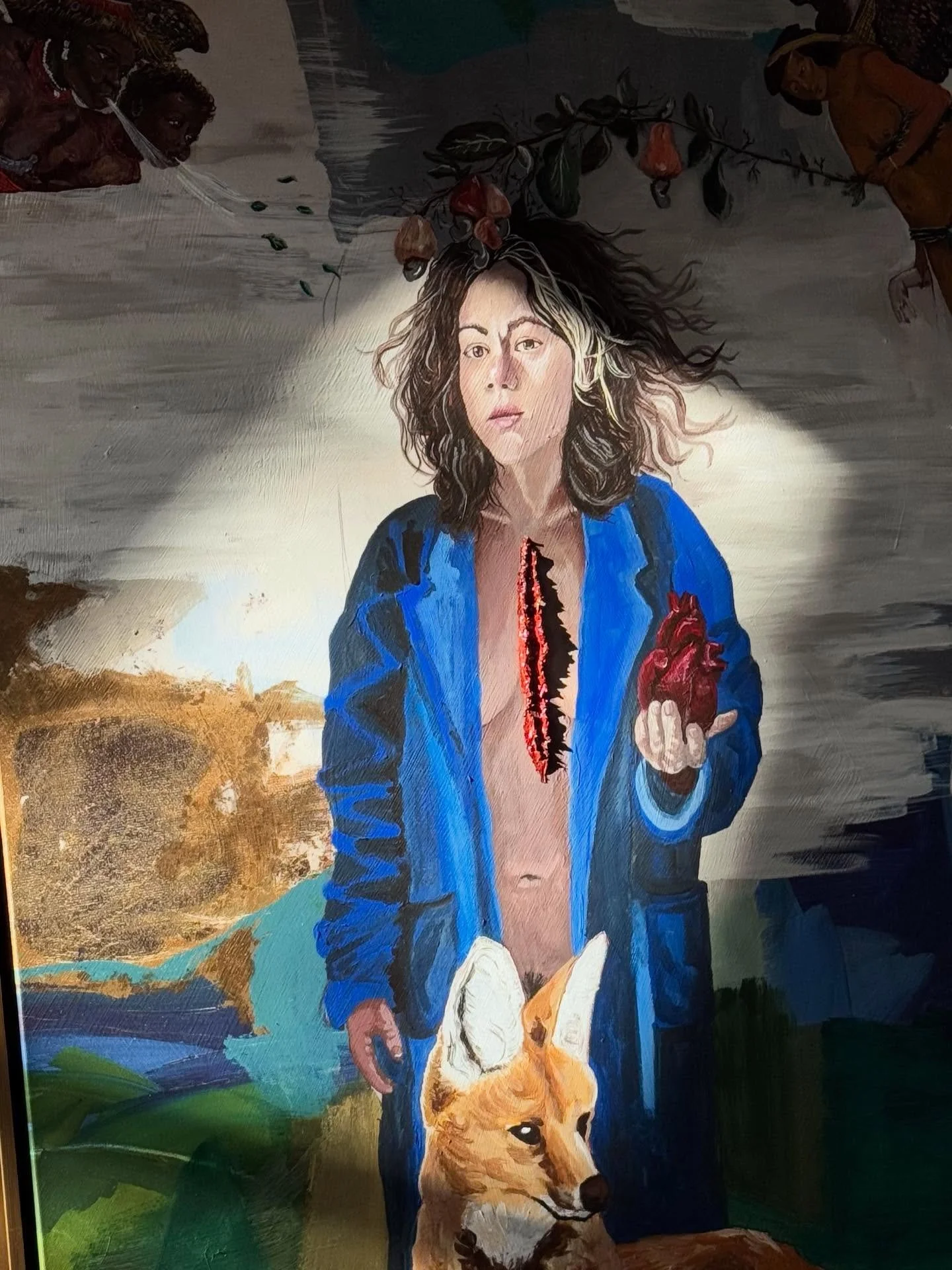 On January 
1- Finished this painting for an immigrant-artist exhibition. I wanted the wound to have volume: a cut that holds light, throws a shadow, and makes the body feel real again.
2- Obsessed with Eckhout&rsquo;s Tapuya woman (a Dutch colonial 
