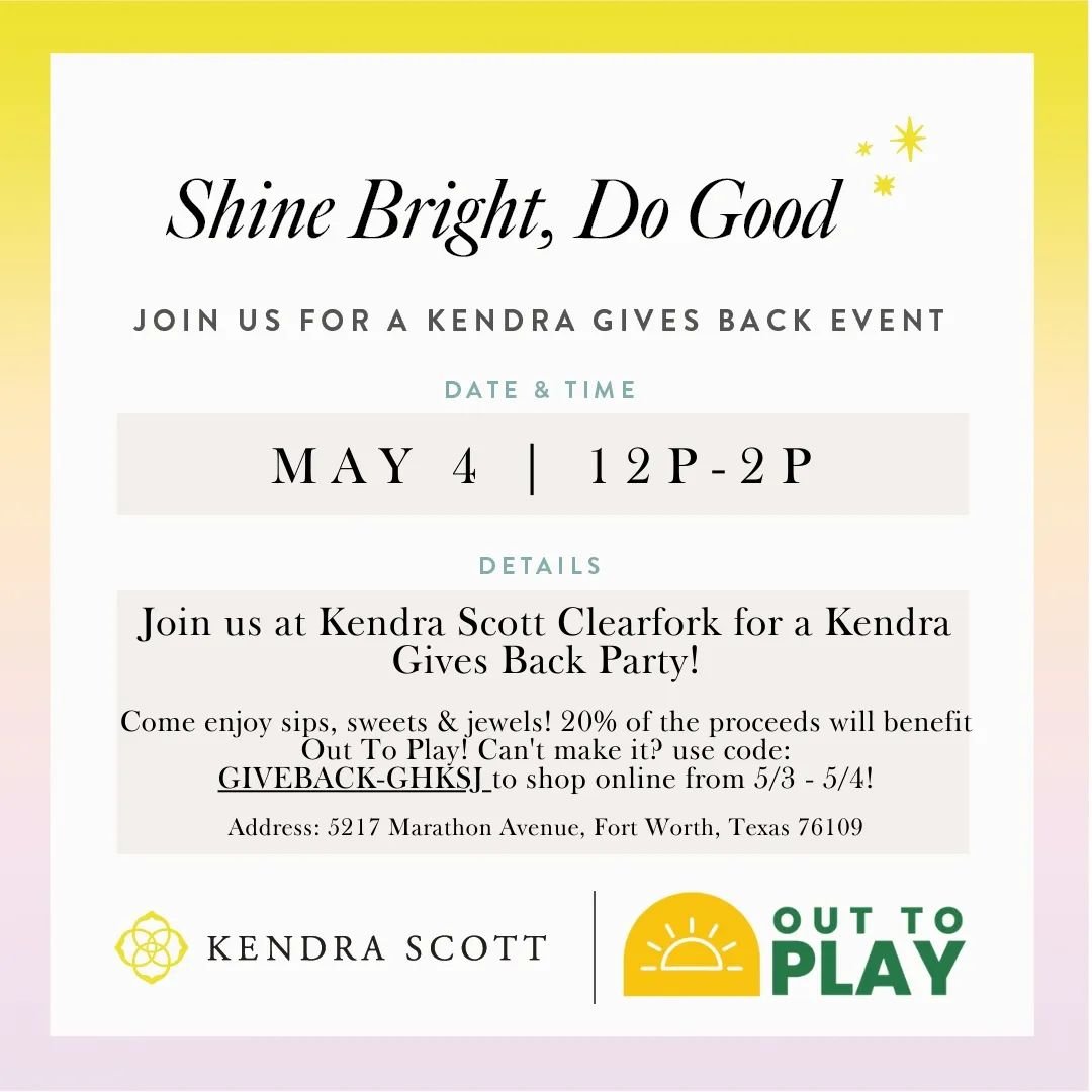We feel SO lucky to partner with @kendrascott for this fundraising event! We will set up a play area in the store to enjoy while you shop!! Nature play + Jewelry?! Yes please. 

🌿📿✨

Saturday, May 4
12-2 pm

If you can't make it to the store, there