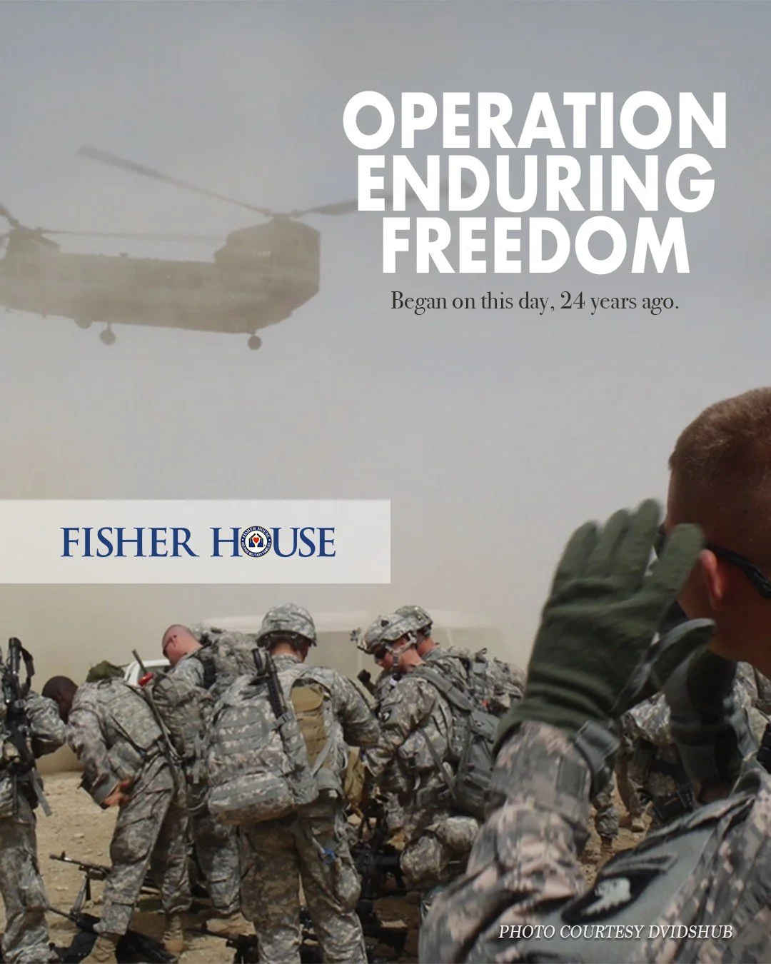 On this day 24 years ago, Operation Enduring Freedom began. 
For two decades, service members, veterans, and their families carried the weight of America&rsquo;s longest war. 

Today, we pause to honor their courage, reflect on their sacrifice, and r