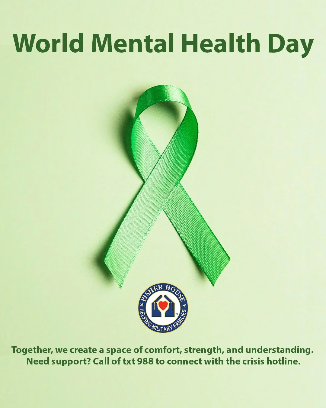 Today is World Mental Health Day. 

Mental health is a universal right, and no one should ever feel alone in their journey. 

Need support? Call or text 988 to connect with the crisis hotline. 

Together, we can make talking about mental health a dai