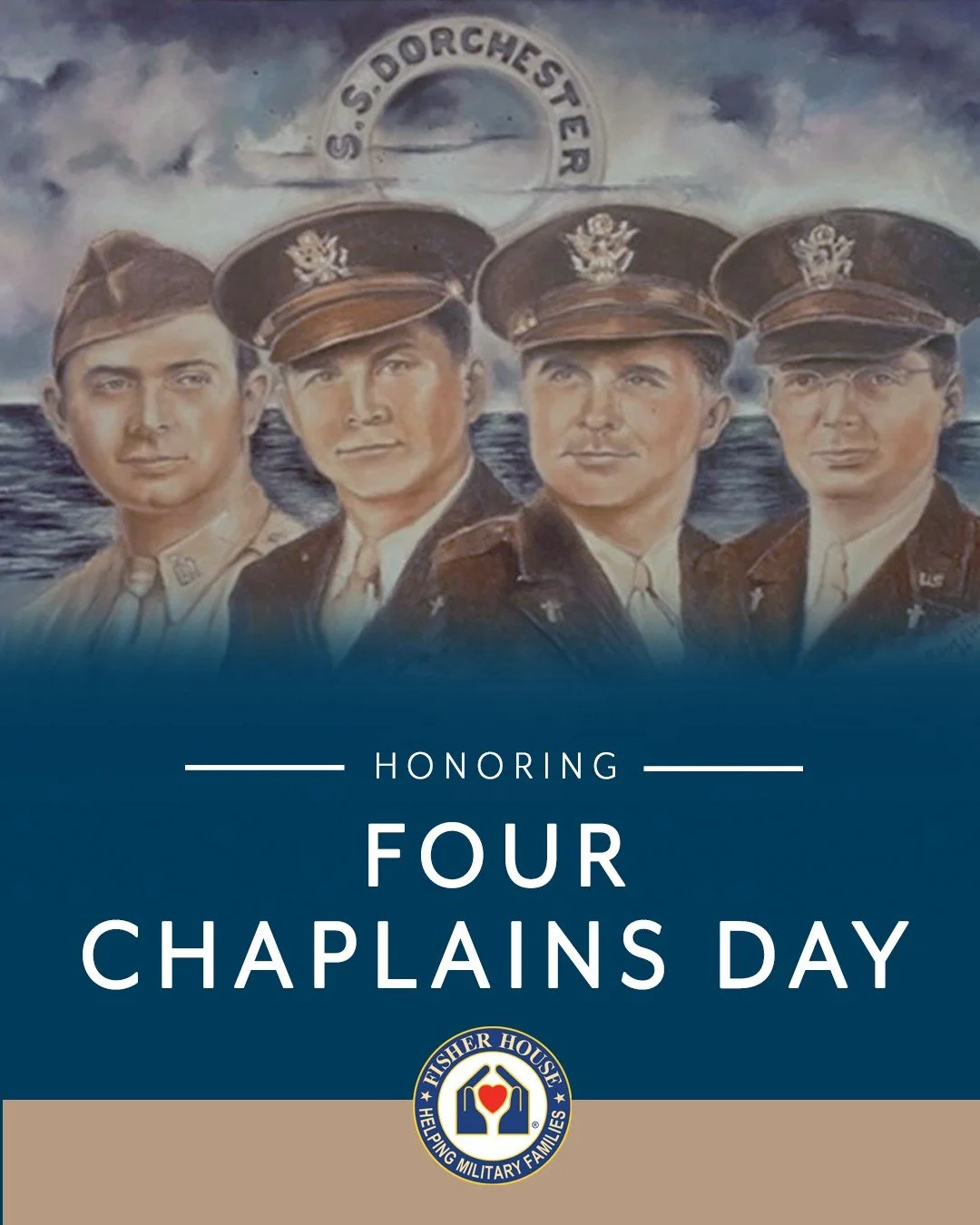 Today we remember the sinking of the USAT Dorchester and the heroic sacrifice of the Four Chaplains. 

In the face of tragedy in 1943, Reverend George L. Fox, Rabbi Alexander D. Goode, Reverend Clark V. Poling, and Father John P. Washington chose sel