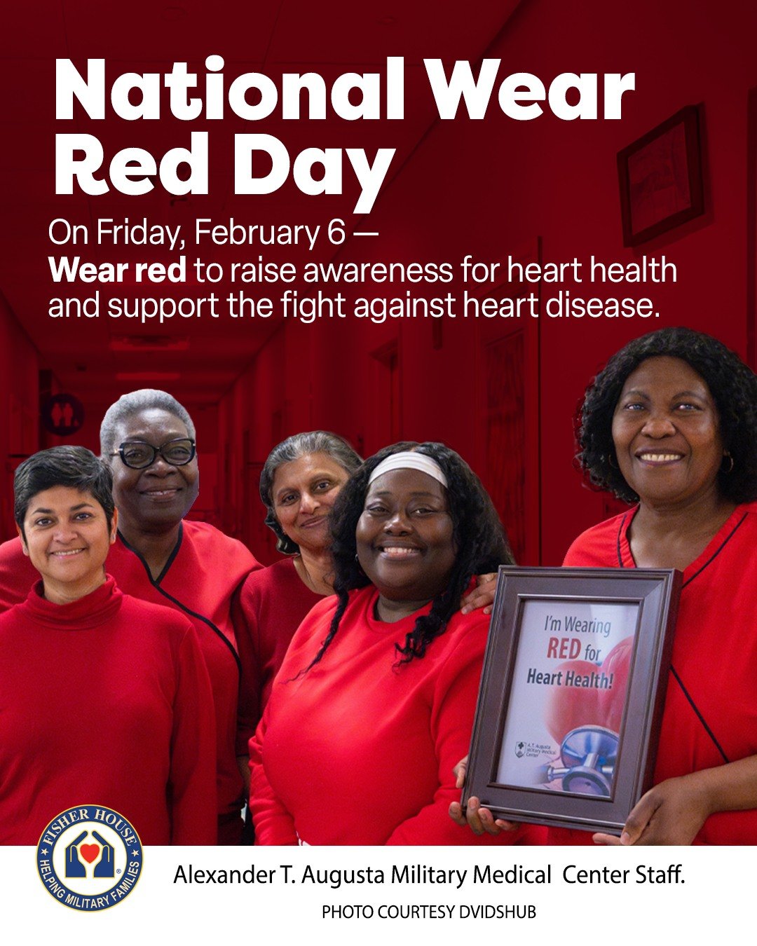 Many of us proudly wear red on R.E.D. Fridays to honor deployed service members, but today, keep the red going for National Wear Red Day. 
Rock your red to raise awareness for heart health and support the fight against heart disease. 

#FisherHouse #