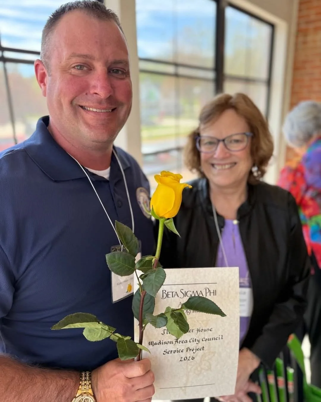 This past weekend, Brent from our Board of Directors had the opportunity to connect with the incredible women of Beta Sigma Phi in Madison.

Thank you to Brent for representing Fisher House Wisconsin and continuing to share our mission, and a sincere