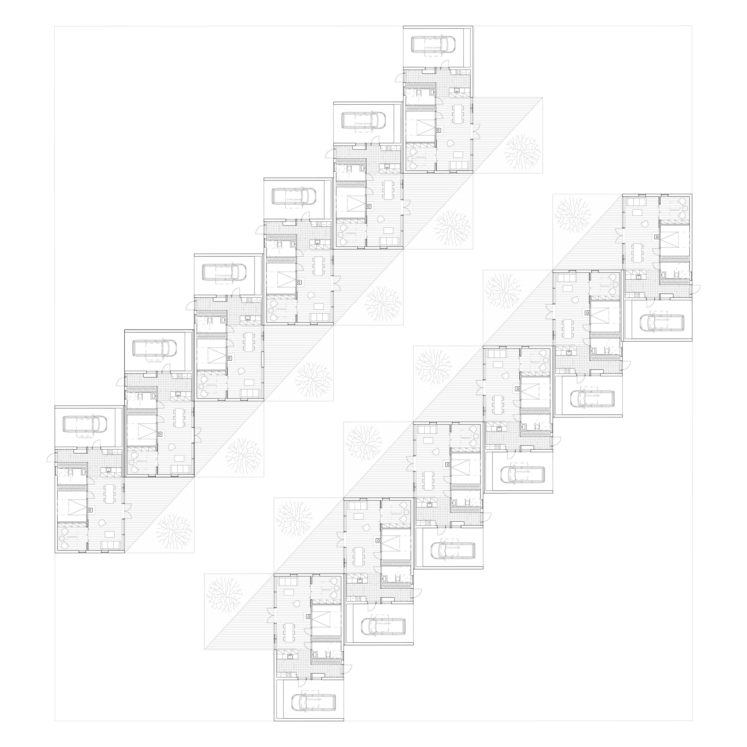 Rekkehus med sosiale fellesarealer
