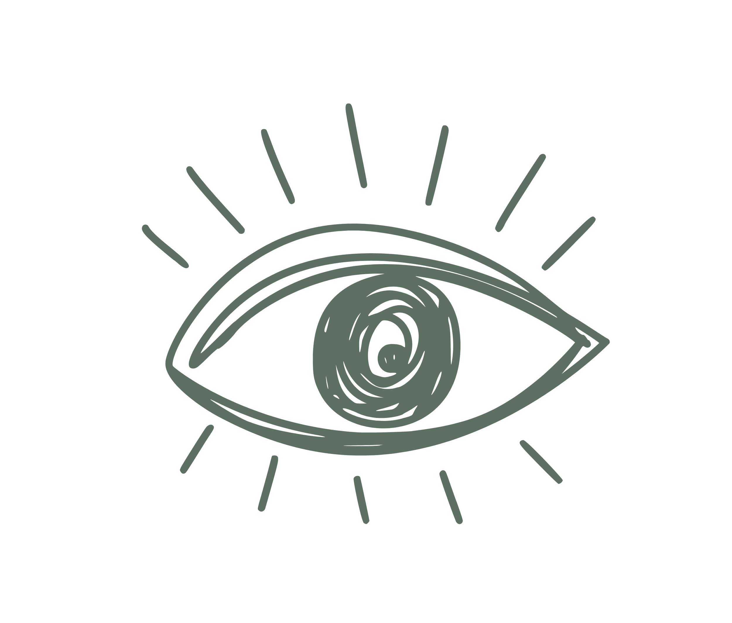 Line drawing of an eye representing Eye Movement Desensitization and Reprocessing EMDR trauma therapyat Ethredge Counseling Group in Charleston, SC.