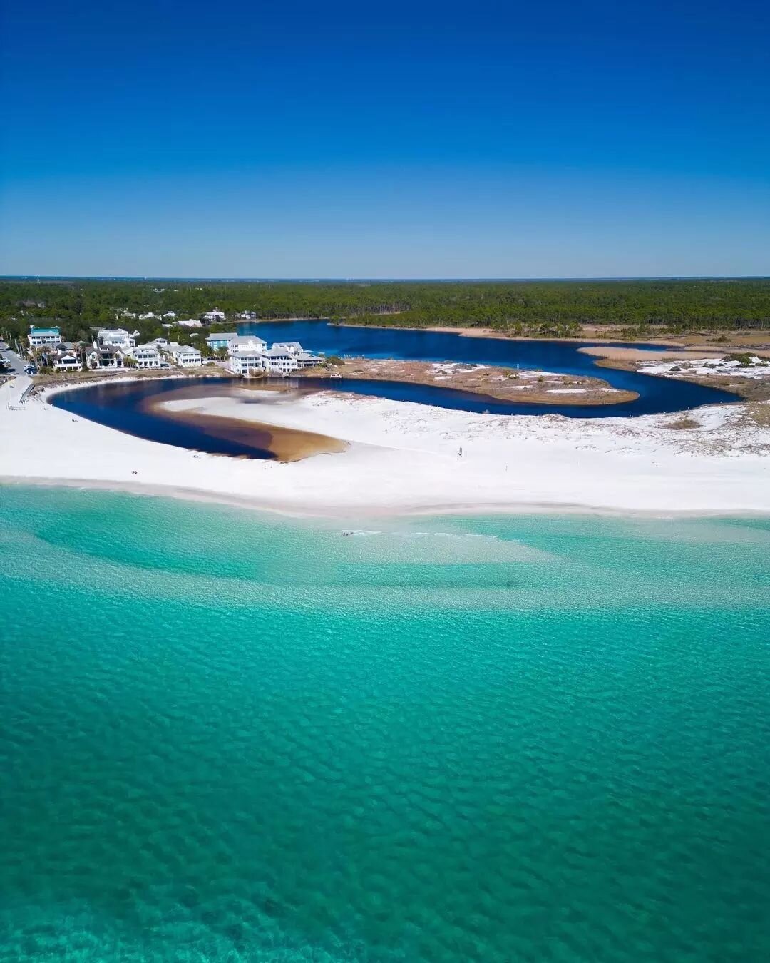 Mentally we're here&nbsp;🏝️😍 

Arguably our county&rsquo;s most popular coastal dune lake, this S-shaped outfall in Western Lake flows through Grayton Beach State Park and into the Gulf of Mexico 🌊 after rain storms push the water levels over the 