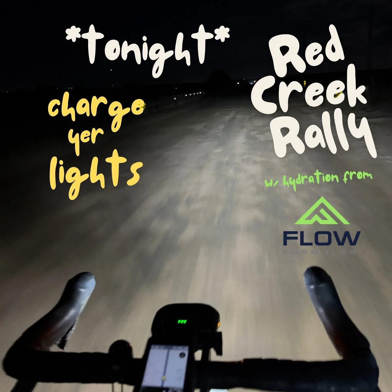 Tonight we ride. Bring yer lights.🚨 Every person, every pace. We roll at 5:30 from C&amp;O Window in Pueblo. We&rsquo;ll have hydration from @flowformulas for ya.🧃