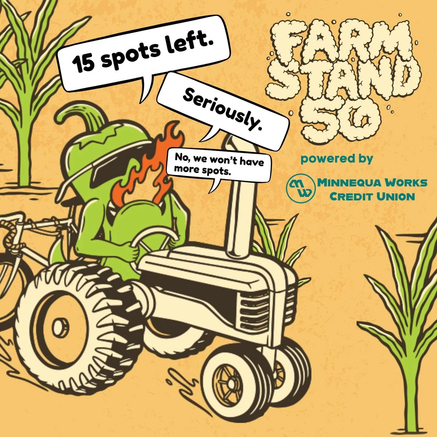 Sign up if you&rsquo;re gonna. 💚 15 spots left. We won&rsquo;t be adding any spots once the Farmstand 50 is full. 

Ride Together Grant is open and active on the website if you&rsquo;re looking for options around financial barriers.