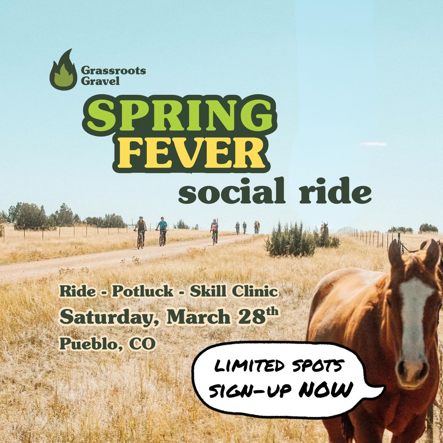 🤠 we&rsquo;re gonna ride and grill 3/28 🌭 Two social route options at 13 &amp; 31 miles (or choose your own adventure) with a potluck bbq after. Plus a flat fixin&rsquo; refresher lesson before if you want it. More details and free signup at the li