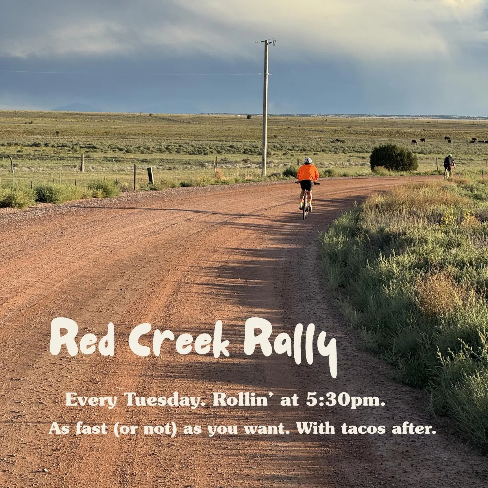 Come surf the Red Creek 🌊🚴🏻 every Tuesday in Pueblo! We meet at C&amp;O Window ~5:15pm and roll ~5:30pm. Out and back as far as you want (to get back for 7pm tacos)! 🌮