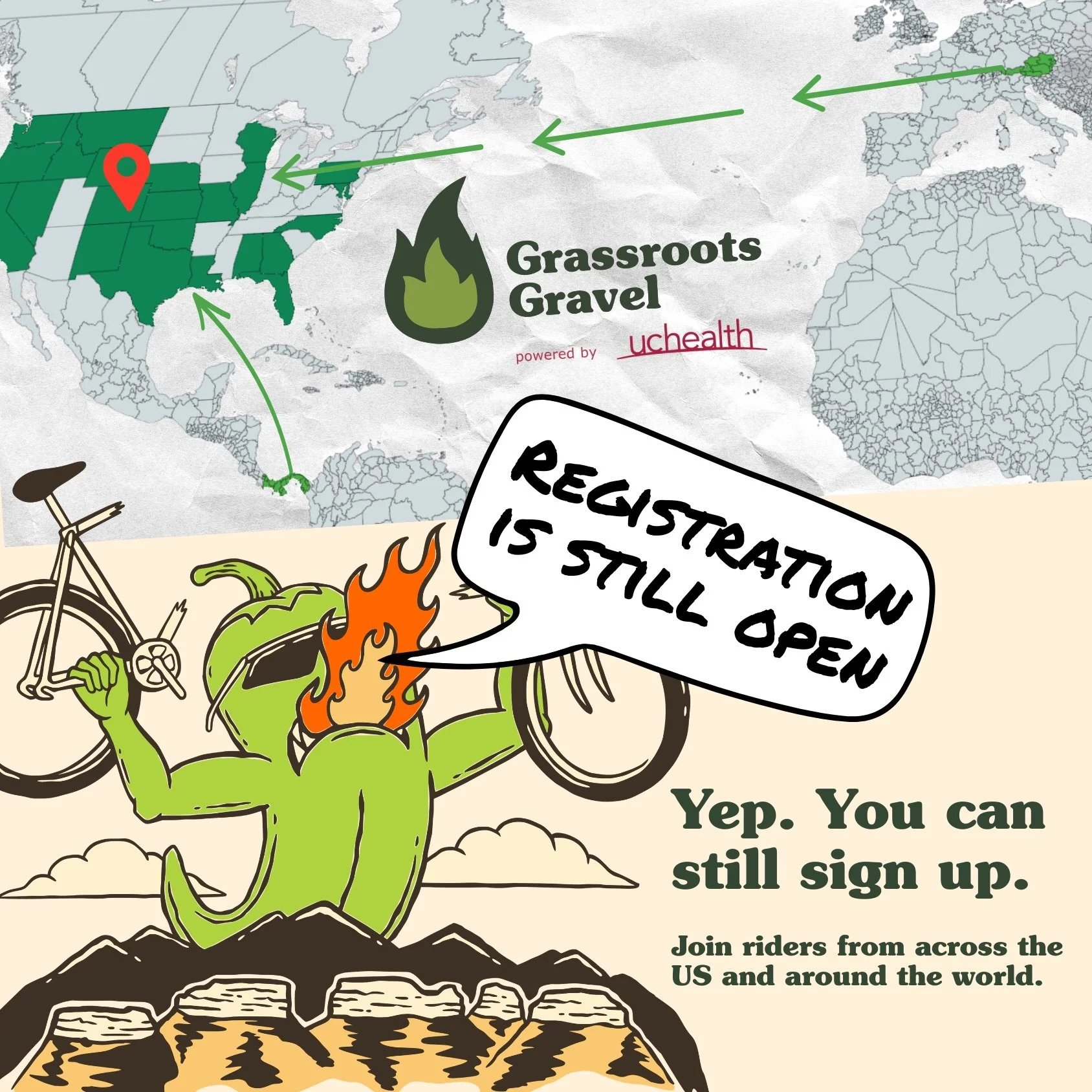 Yes, you can still register. Yes, it&rsquo;s gonna be big again. Join riders from across the country and around the world next weekend in @visitpueblo