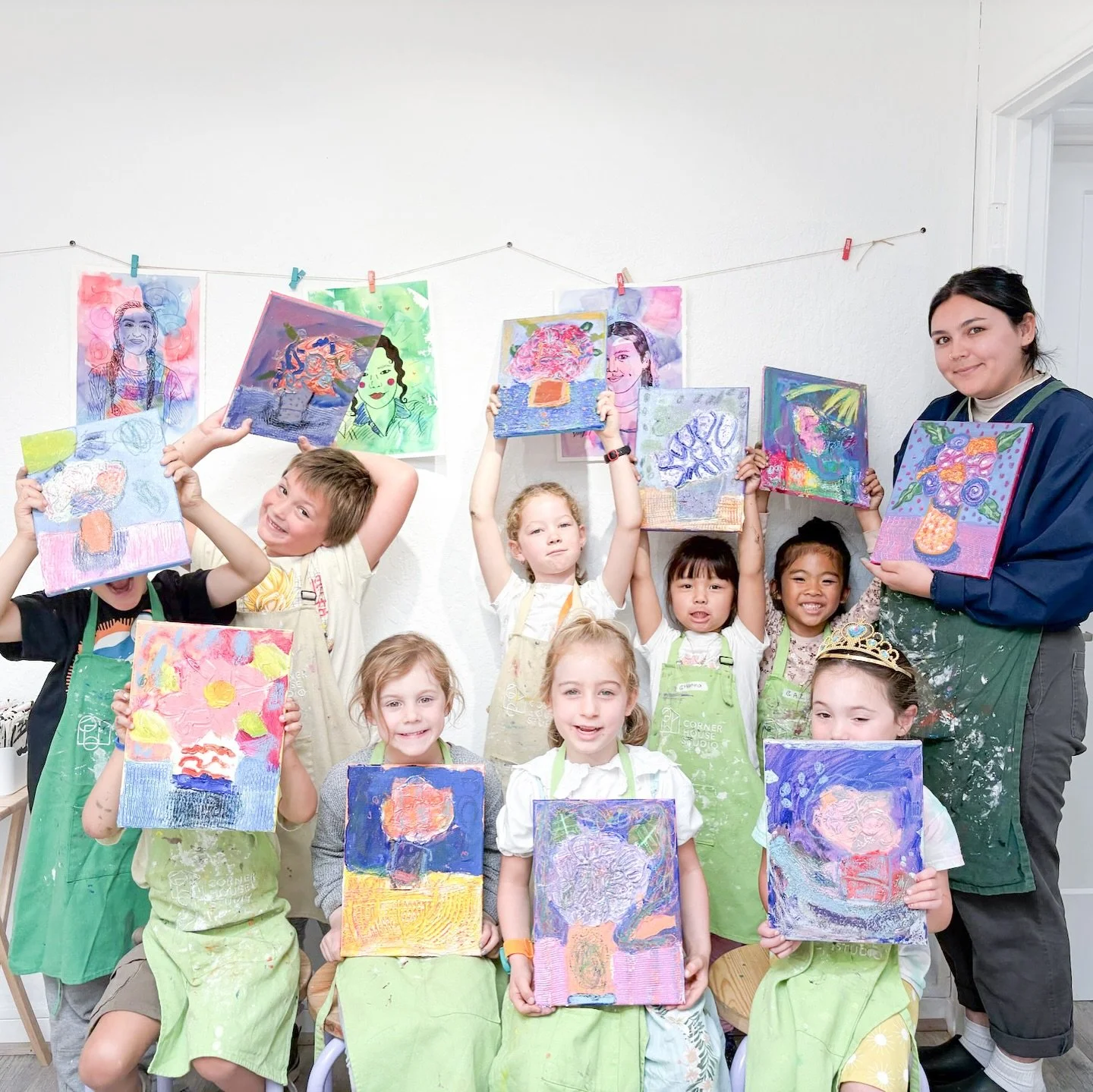 Art campers with their lovely textured paintings!

#kidsart #oaklandkids #makeart #processart #painting #artcamp #artclassesforkids