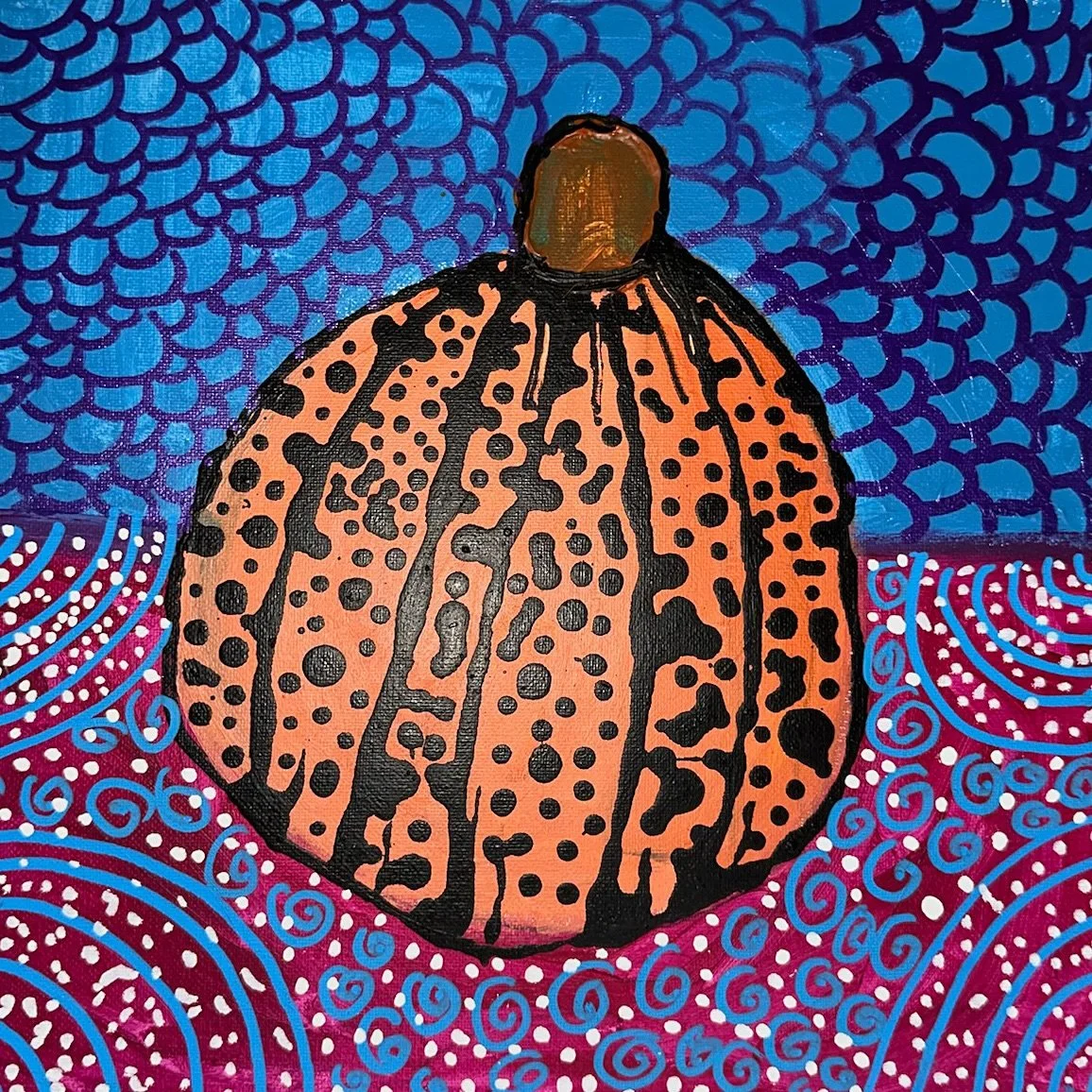 Incredible kusama pumpkins on canvas. 😍