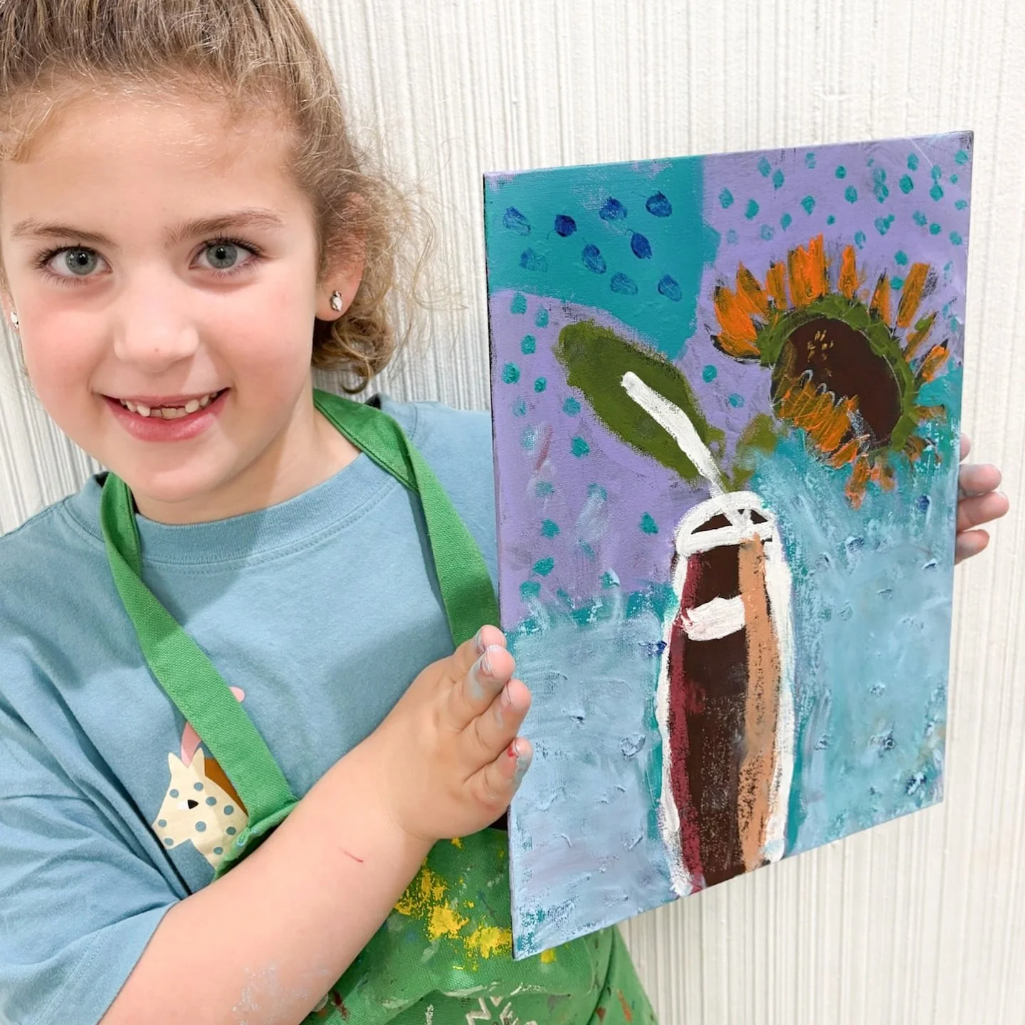 Our sunflower paintings on black canvas are coming out stunningly! I@love seeing every artists unique interpretation and style. 

#kidsart #oaklandkida #makeart #artcamp #artclass #kidspainting