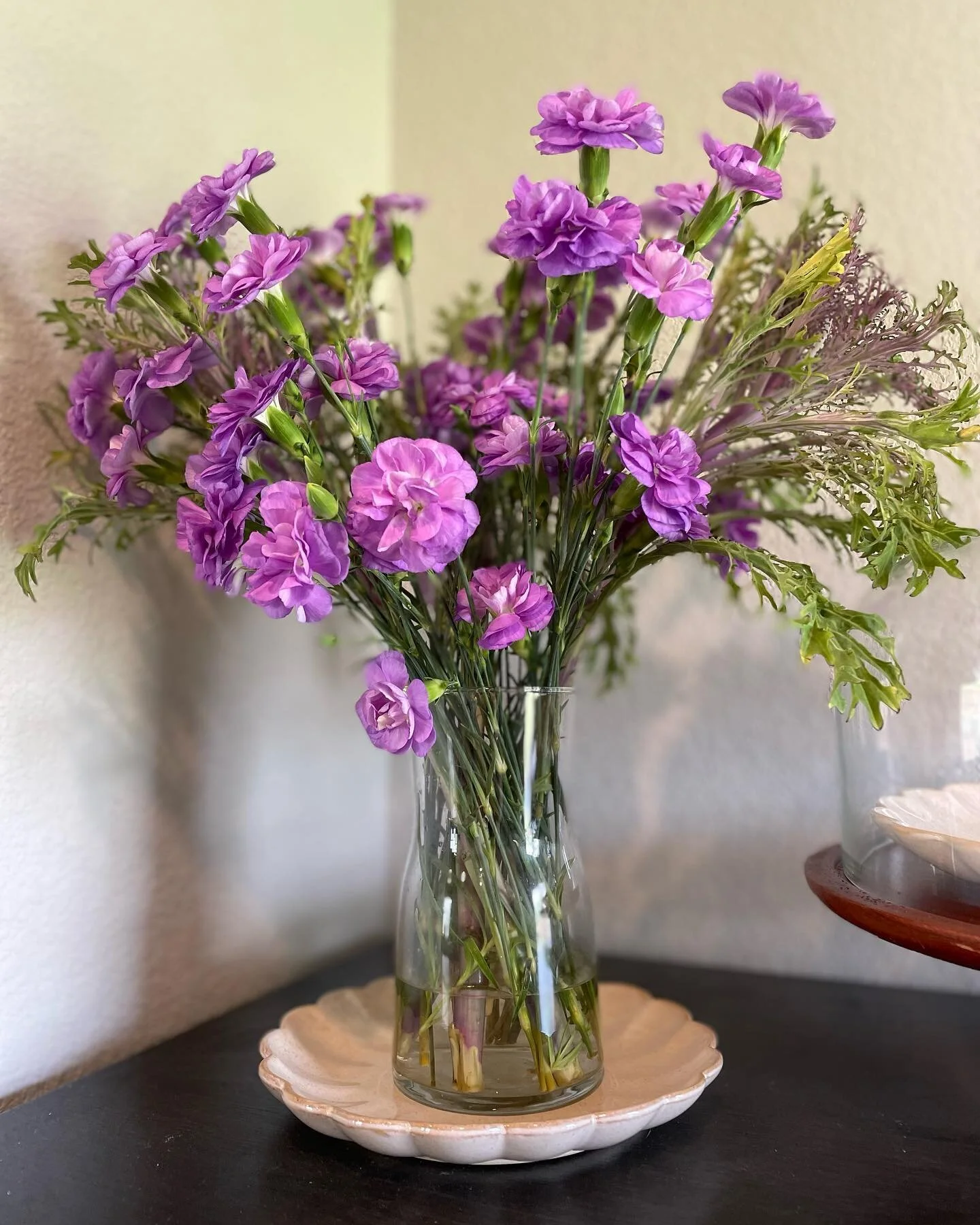 One of my joys in life is picking out flowers for an arrangement! This week&rsquo;s colors: purple and green.