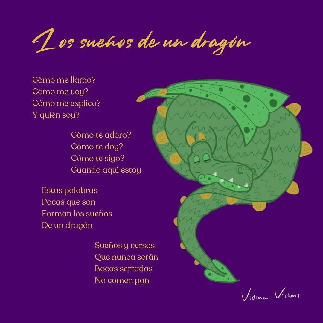 A whimsical poem about a sleeping dragon to launch Vidina Visions Art! Swipe to the right to see the drawing process.