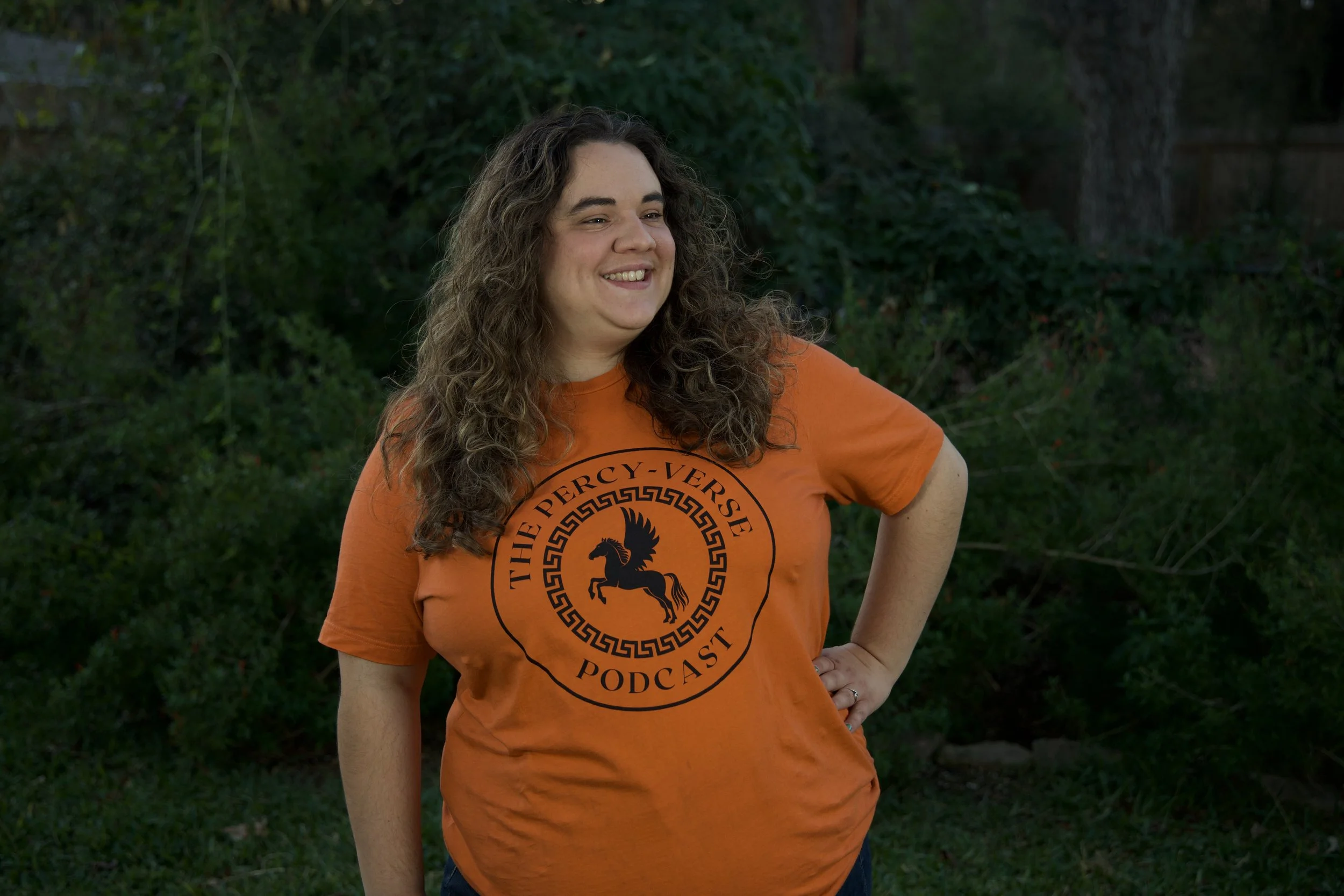 The Percy-Verse Podcast T-Shirt - Orange and Black