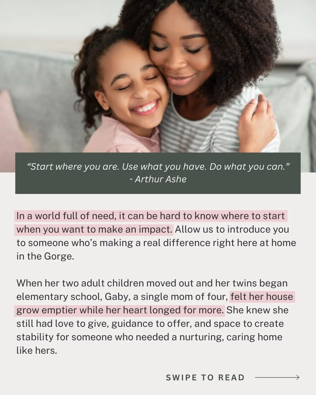 When you give to The Next Door, you&rsquo;re strengthening your community, uplifting your neighbors, and getting to experience the joy and fulfillment that comes from caring for others. The greatest impact you can make is right here at home. Now thro