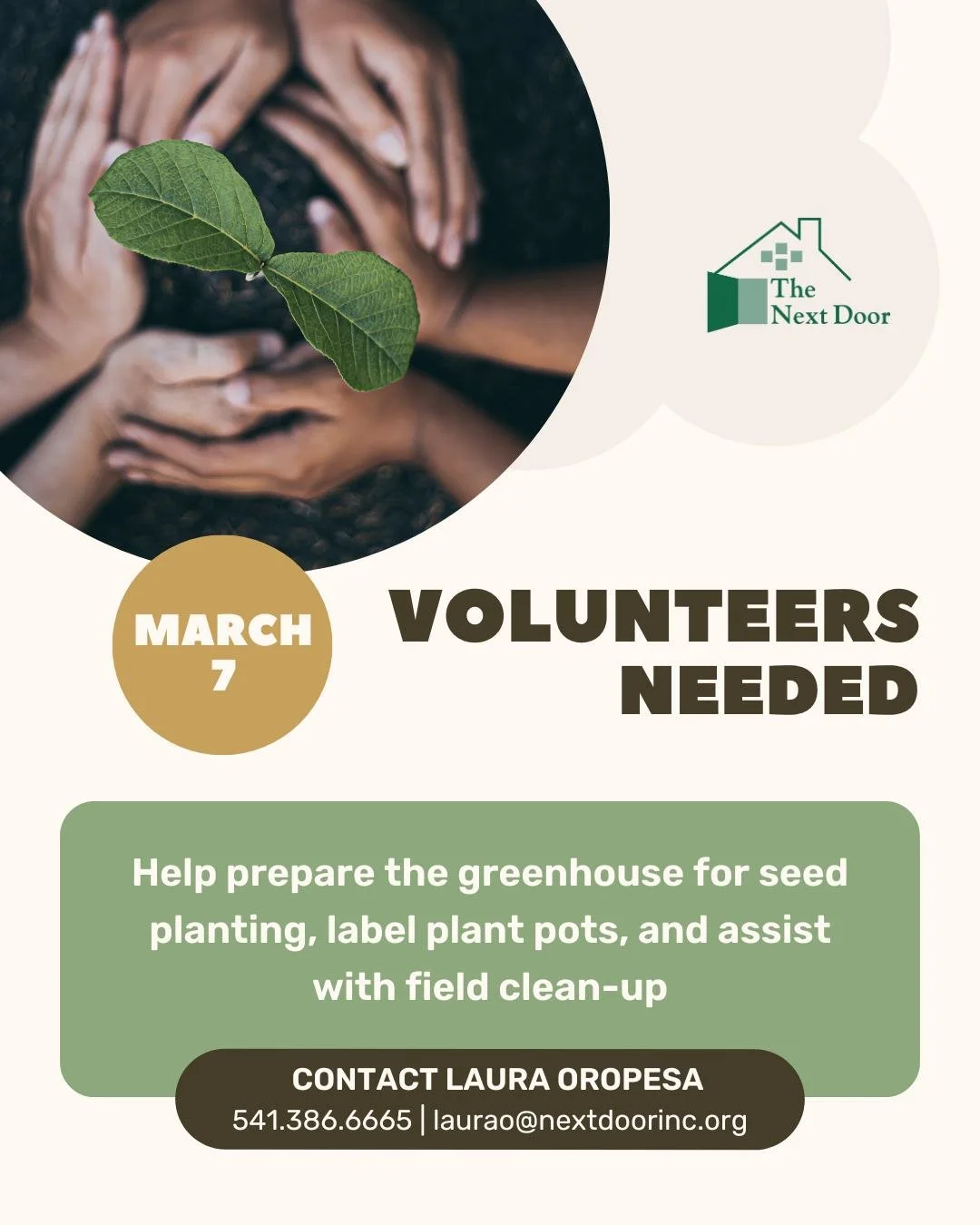 There's lots to do at the greenhouse and in the fields to prepare for this year's Ra&iacute;ces Plant Sale, and we would love your help! If you're able to join us this Saturday, please reach out to Laura Oropesa to sign up as a volunteer. 🌱

- No ex