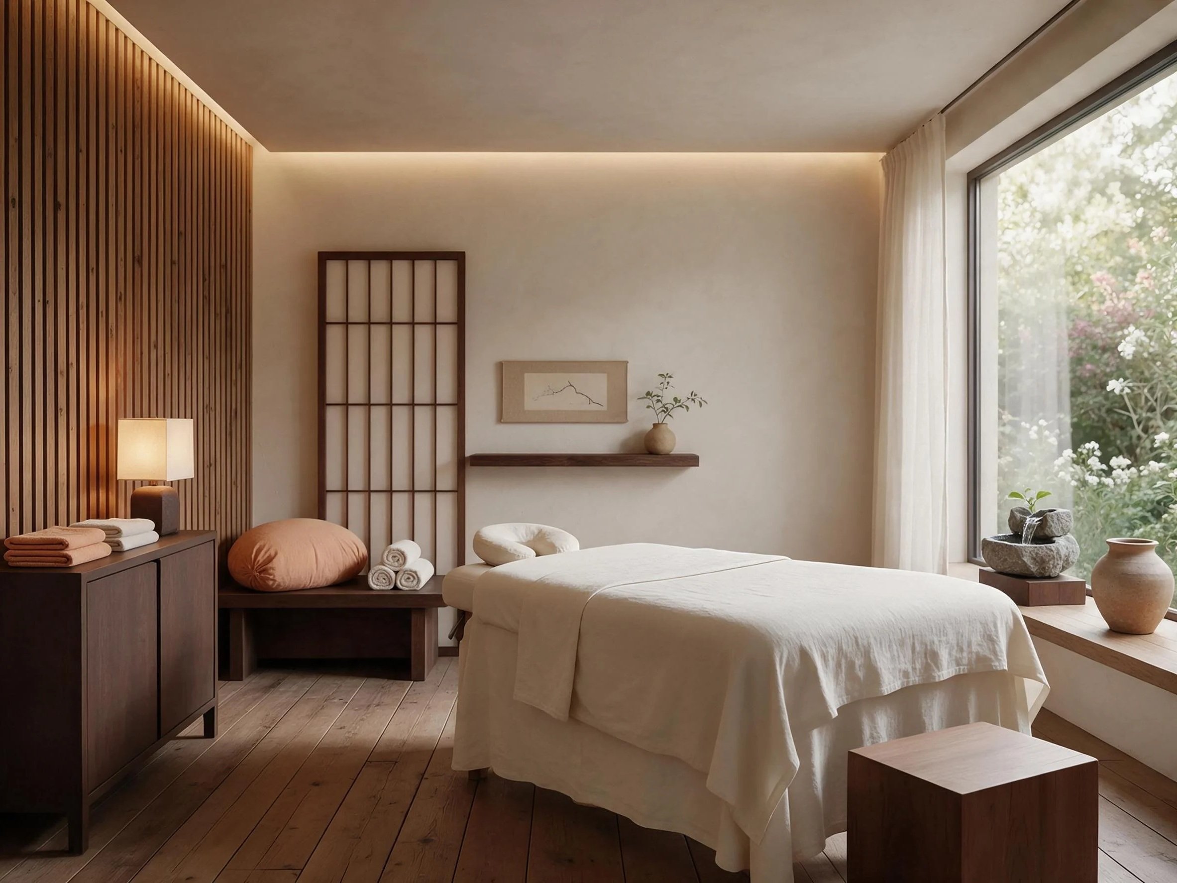 zen massage room design for wellness