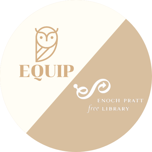 circular image combining equip and enoch pratt free library logo