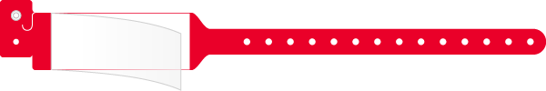 Sample of Poly Wide-Face Infant Wristband with Protective Shield in red 4040-RE.
