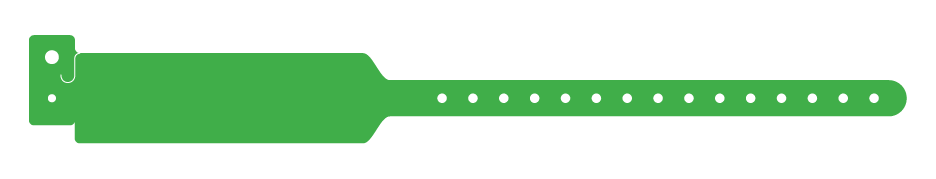 Sample of Poly Wide-Face Adult Wristband in green 4019-GR.