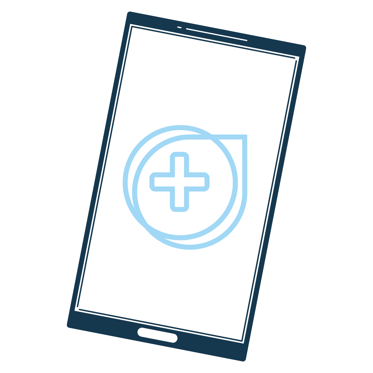Illustration of a cell phone displaying MySpot Logo