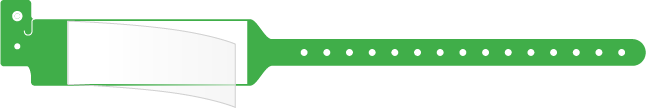 Sample of Poly Wide-Face Adult Wristband with protective shield in green 4021-GR