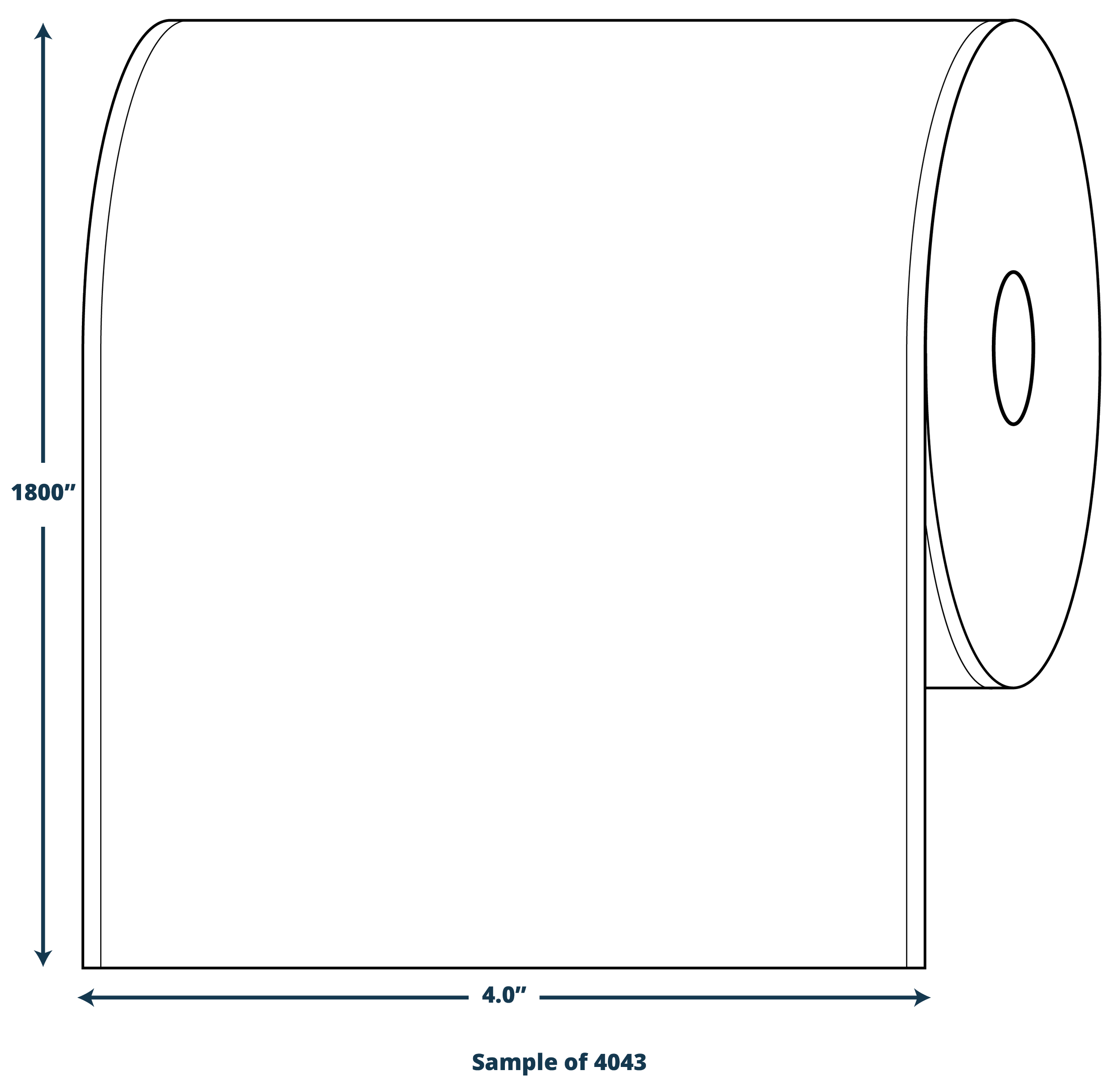 Sample of non-perforated thermal label 4043