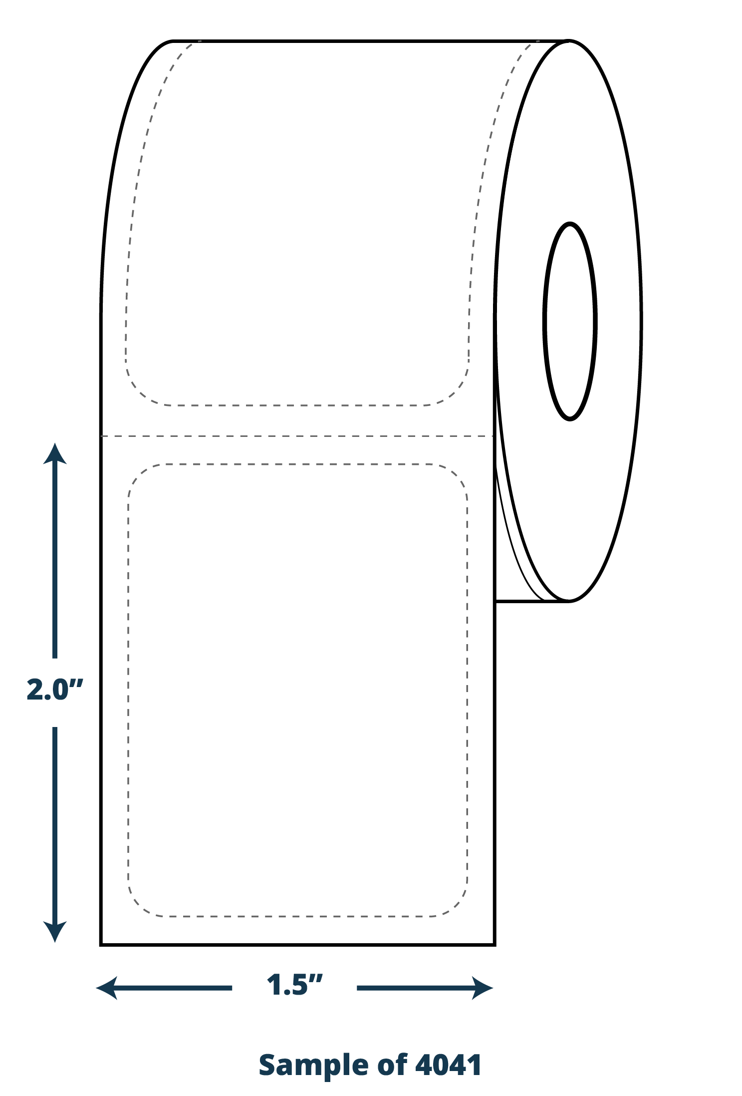 Sample of perforated thermal label 4041