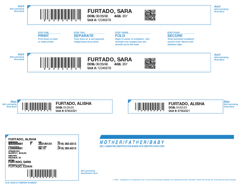 Sample of Laminated Laser Family Wristband 7501P.