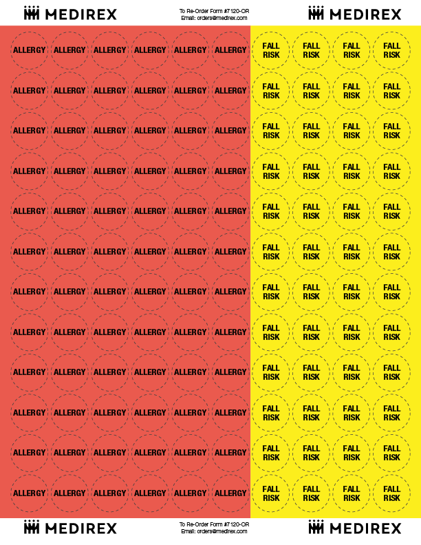 Sample of alert label 7120-RY