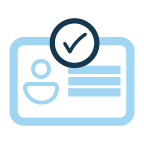 Personal id with checkmark icon
