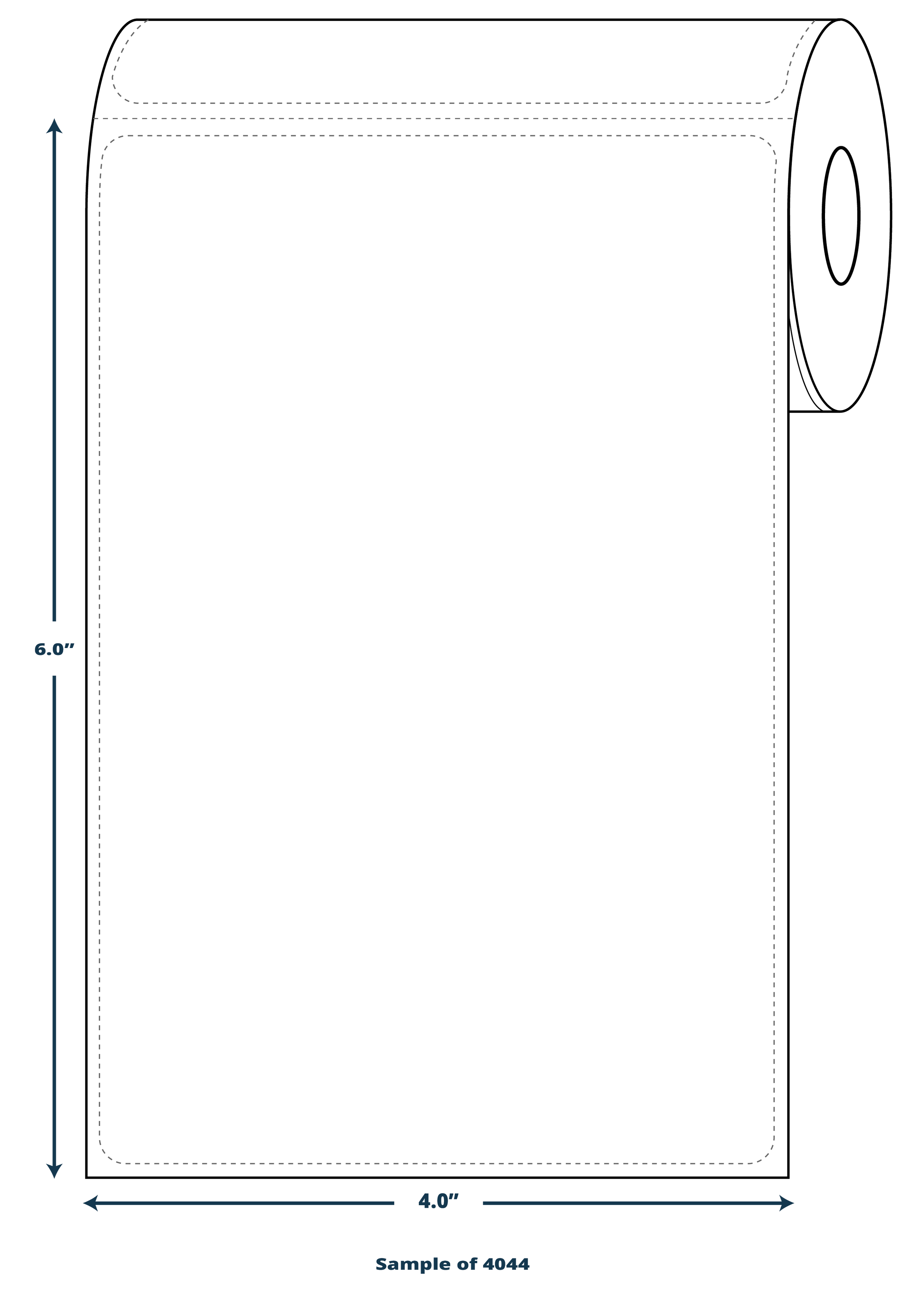 Sample of perforated thermal label 4044