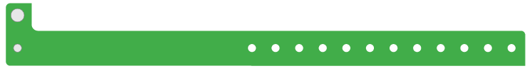 Sample of Vinyl narrow adult wristband in green 4005-GR.