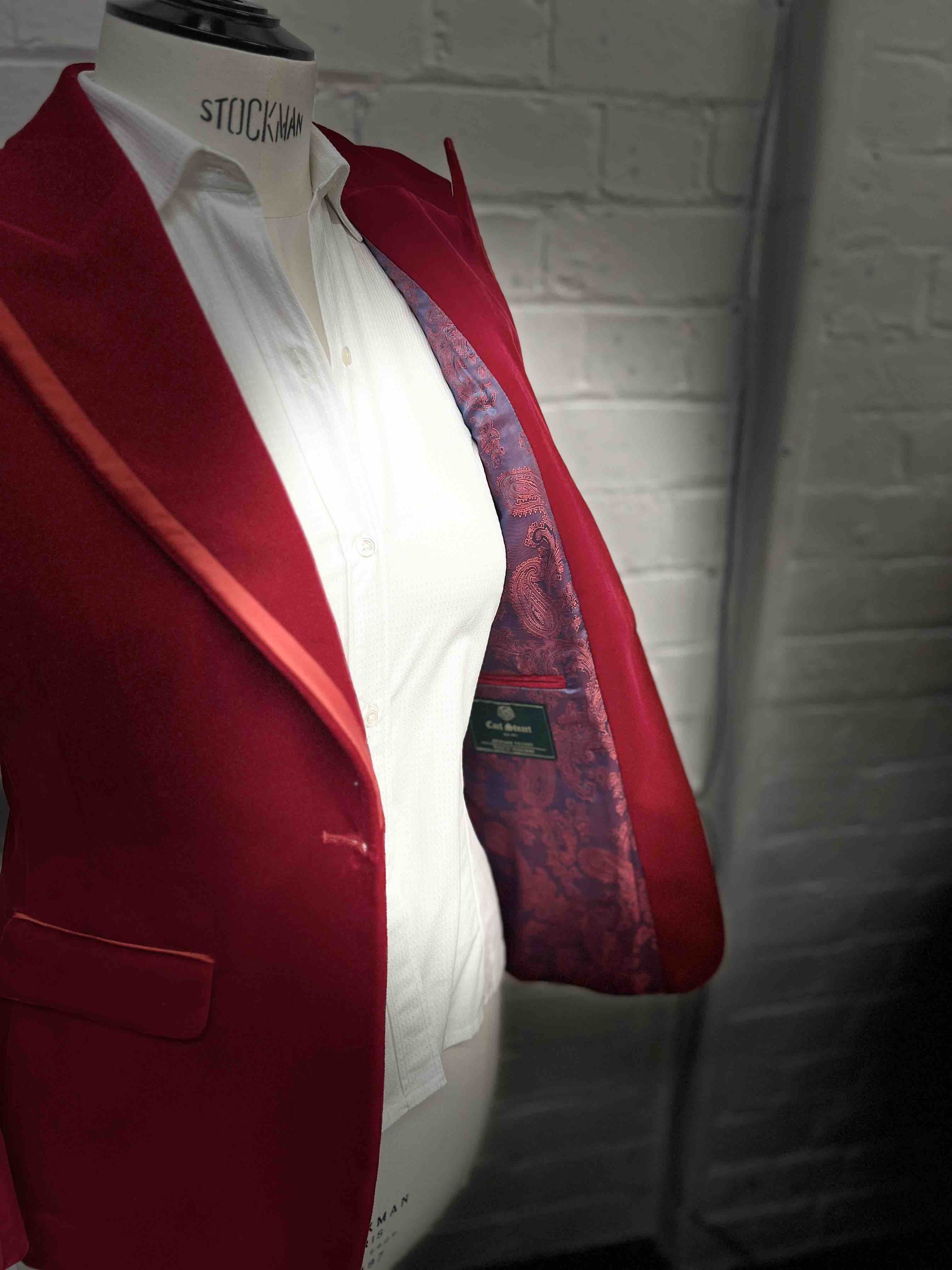 Ladies Red Velvet Jacket Lining.jpg